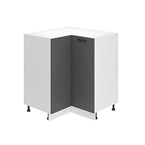 Belini Eck-Küchenunterschrank 90 cm Silber Matt