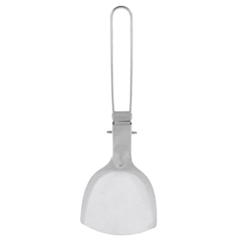 Luzhengyang Stainless Steel Camping Cooking Spatula Turner Spatula- Foldable Portable Long Handle for Outdoor BBQ Picnic Travel - Wear- and Corrosion-