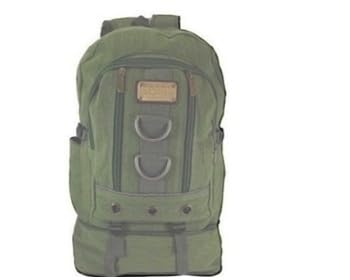 Mochila Masculina de Lona 50 Litros para Viagem e Atividades ao Ar Livre