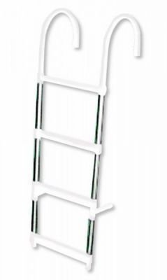 wellenshop Heckleiter Badeleiter Bootsleiter 4 Stufen Aluminium