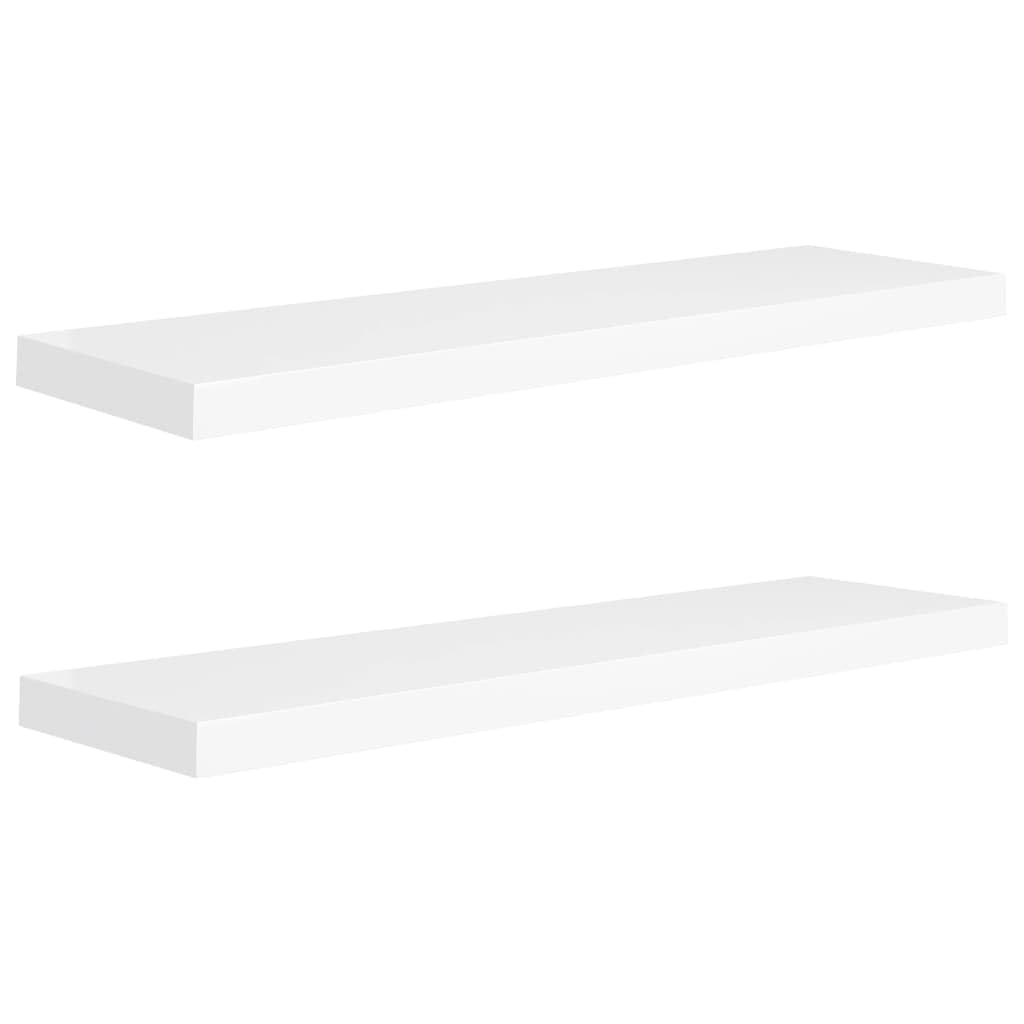 Juego de 2 estantes flotantes blancos, 90 x 23,5 x 3,8 cm, tablero de panal de MDF, para decoración de libros, montaje invisible, montaje estable en pared
