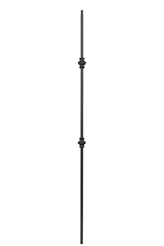 Hot Deals T61 - Iron Balusters - Double Knuckle - Hollow - 44 in X 1/2 in Square - Box of 10 (Satin Black)