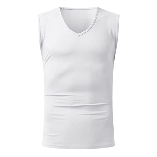 Ymosrh Men's Beach Tank Top Summer Sleeveless V Neck Muscle Tee Shirts for Man Casual Tank Top Workout Shirts, M-4XL3