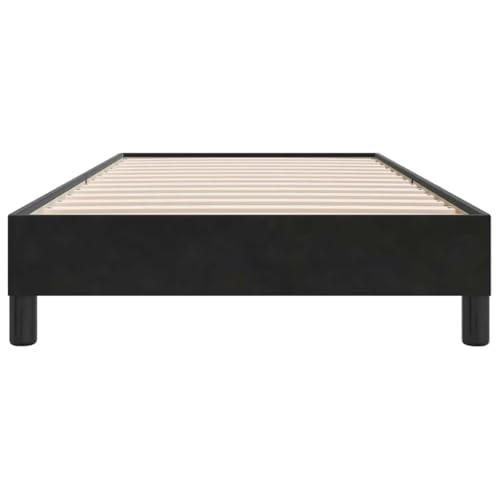 vidaXL Boxspringbett ohne Matratze Schwarz 80x210 cm Samt, Bett, Bettgestell, Einzelbett, Schlafzimmermöbel, Bettrahmen, Samtbett, Polsterbett – Bild 6