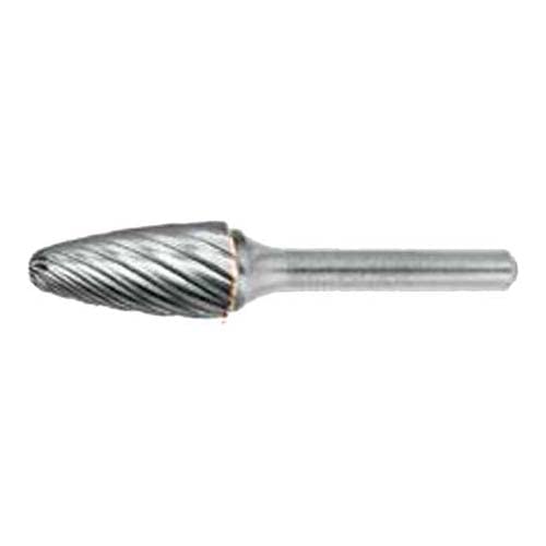 Dormer P6113.0X3.0 Series P611 Carbide Rotary Burr, Ball Nosed Tree, Bright, 6.30mm x 45mm, 3.00 mm x 3.00 mm