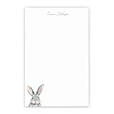 Personalized Cute Bunny Note Pads With Envelopes, Rabbits Stationery For Letter Writing, Custom Stationary With Animals, Rabbit Themed Notepad For Note Taking, Bunnies, Size 5.5in x 8.5in, 50 Sheets