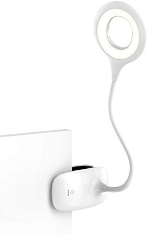 Rechargeable Clip On Reading Light, Wellnest Cordless Portable Clip On Lights, Day Light Reading with Adjustable Lightness, Flexible 360° USB Lamp for Home Book Bed and Computer