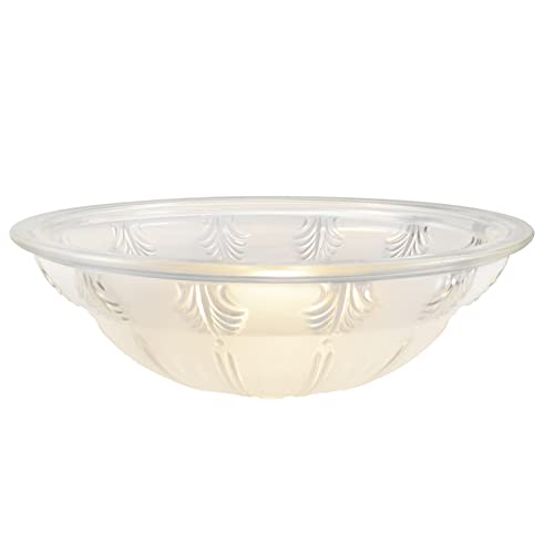 Image of Aspen Creative 25004-68-1 Replacement 2-Tone Clear & Sandblasted Glass shade for Flush Mount or Semi-Flush Mount, 1 /2 inch Center Hole, 11-3 /4 inch Diameter x 3-7 /8 inch Height