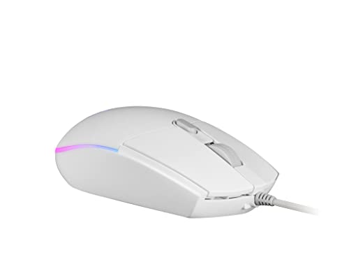 MMG, Mouse Gaming Compatto 3200 DPI RGB Flow, Switch Meccanici HUANO, Design Leggero Antiscivolo, 6 Pulsanti, Windows/Linux/Mac/PS4/PS5/XBOX ONE/XBOX SERIES X-S, Bianco - Mouse gaming - Immagine 3
