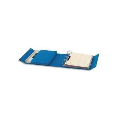 Classeur 4 anneaux D 8cm Arianex en balacron bleu à bouton-pression