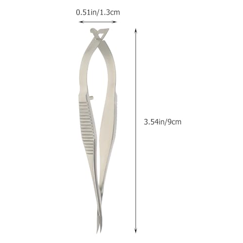 FOMIYES 8.5Cm Gebogene Mikrochirurgische Schere Aus Edelstahl Und, Rostfrei Und HitzebestäNdig, PräZisionswerkzeug FüR Augenoperationen Und SchöNheitschirurgie