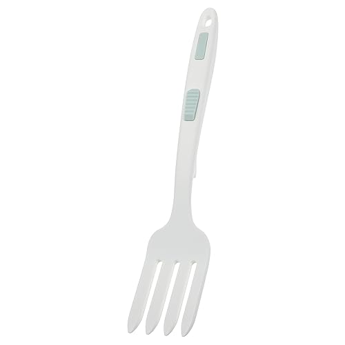 HOLIDYOYO Silicone Cooking Fork Pork Utensil Noodle Cooking Fork Pasta Fork Fruit Large Blending Fork Dinner Fork Eating Fork Party Fork Spaghetti Fork Kitchen Cooking Fork White