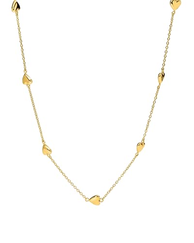 Purelei Alohi Heart Kette Damen (Gold) Halskette Damen aus Edelstahl (14K vergoldet) Wasserfeste Halskette 40-45 cm Länge verstellbar Schmuck für deinen individuellen Look