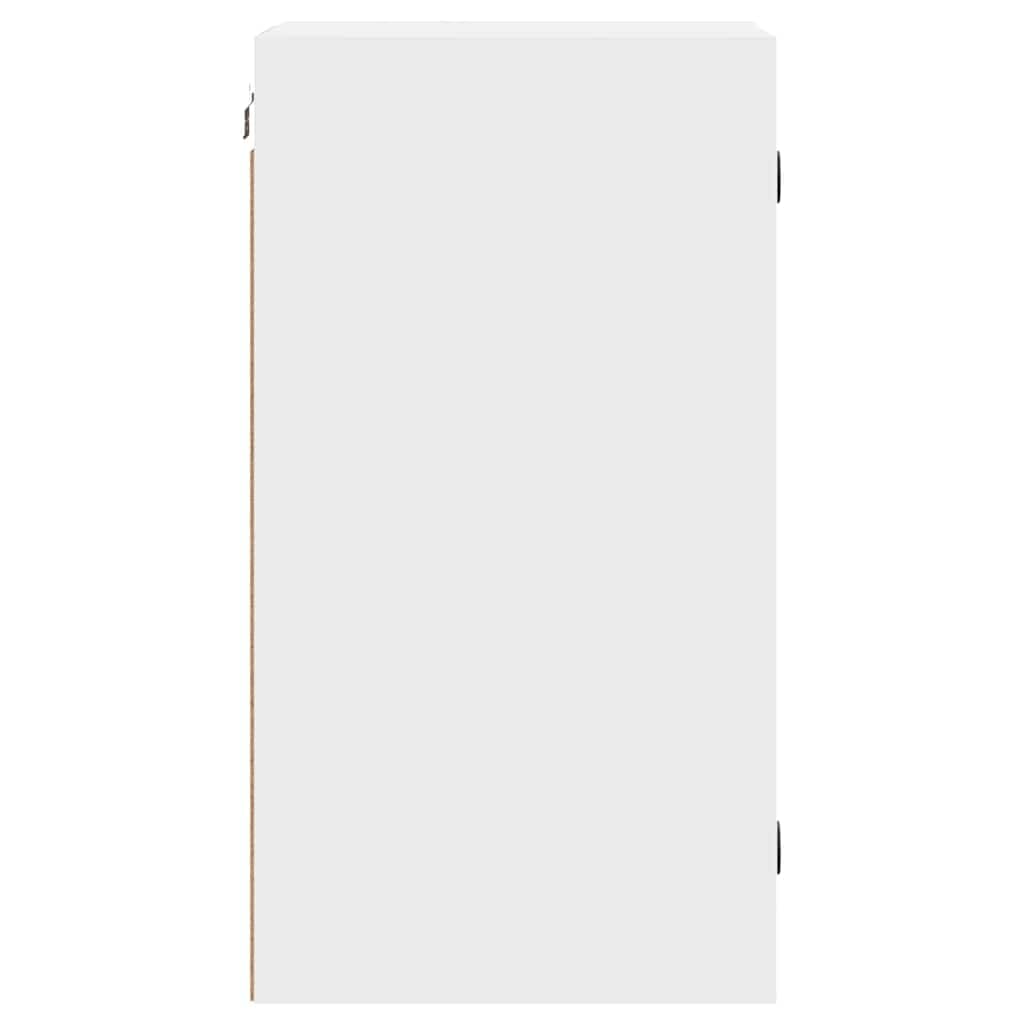 vidaXL Armoire Murale avec Portes en Verre, Meuble de Rangement Suspendu avec Compartiment, Organisateur de Maison Salle de Séjour Intérieur, Moderne, Blanc