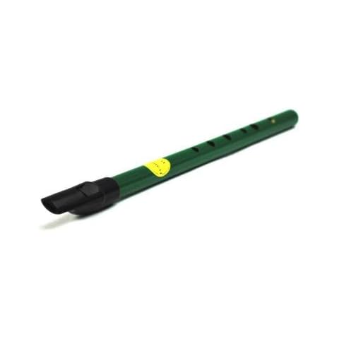 Irish Feadog Brass D Tin Penny Whistle in Green Cover