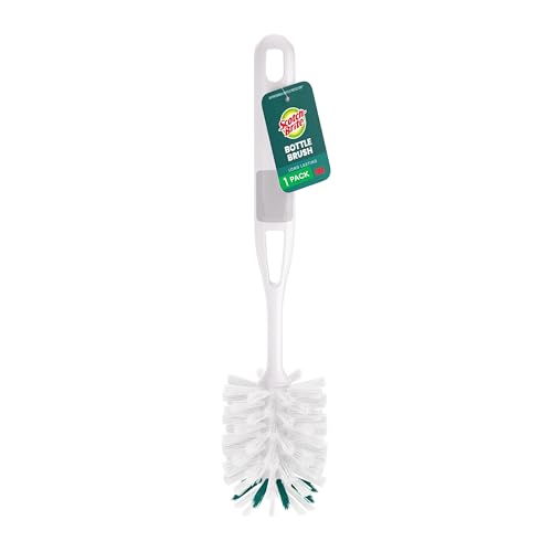Scotch-Brite Glass and Water Bottle Brush, Long-Lasting, Safe on Glassware, Shaker Bottles, Food...