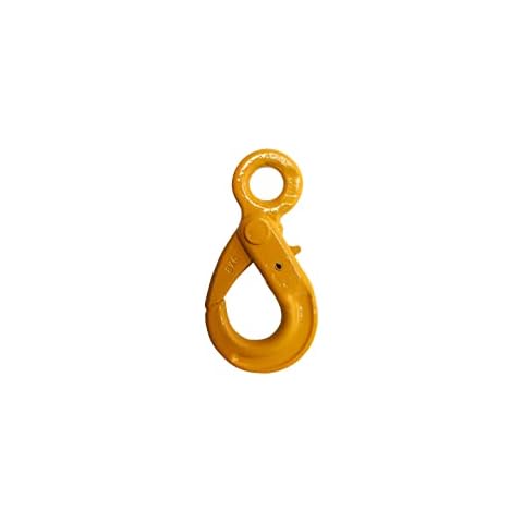 Indusco 47400802 1/4" G80 Steel Eye Self-Locking Hook, 2,100 lbs WLL, Painted Cover