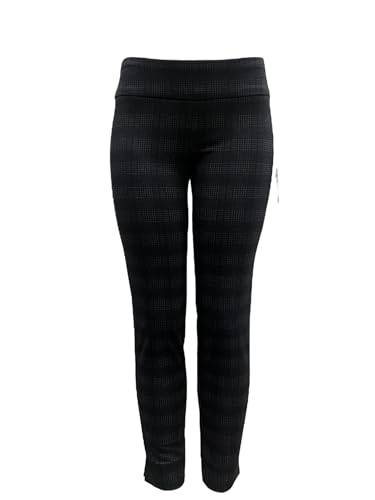 Zac & Rachel Pull on Stretch Printed Slim Leg Ankle Length Pants with Slits on Hem