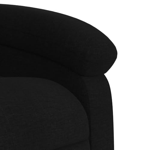 Sillón reclinable manual tela negro miniatura 6
