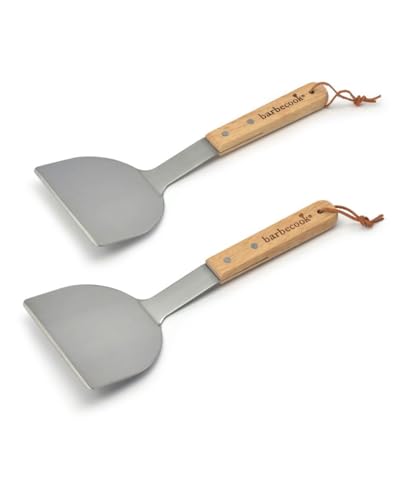 Barbecook Set de 2 spatules à plancha, ustensiles plancha pour barbecue plancha, 31x1x14 cm, Argent