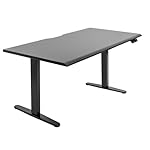 Mount-It! 60" Dual Motor Electric Standing Desk – Adjustable Height Sit Stand Desk with Memory Settings, Cable Management, Black Frame & Black Top - Image 3