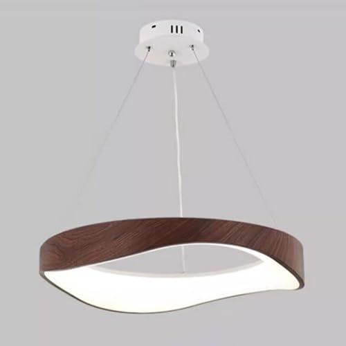 Lustre en bois massif haut de gamme : suspension LED ronde en noyer HLTYGWX