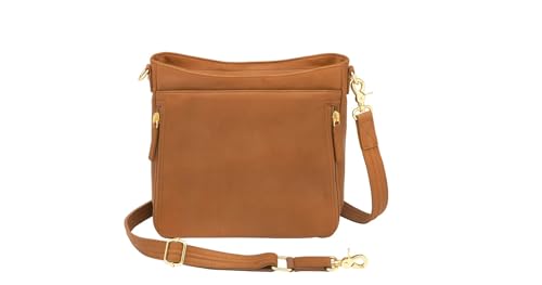 Gun Tote'n Mamas Crossbody Bag with Debossed Floral Pattern, Tan Brown2