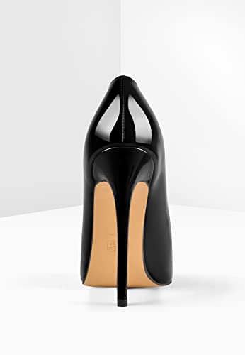 dollskiss Women's 12cm Matte Pointed Toe Slip On High Heel Pumps, Wedding Dress Shoes,Cute Evening Stilettos3