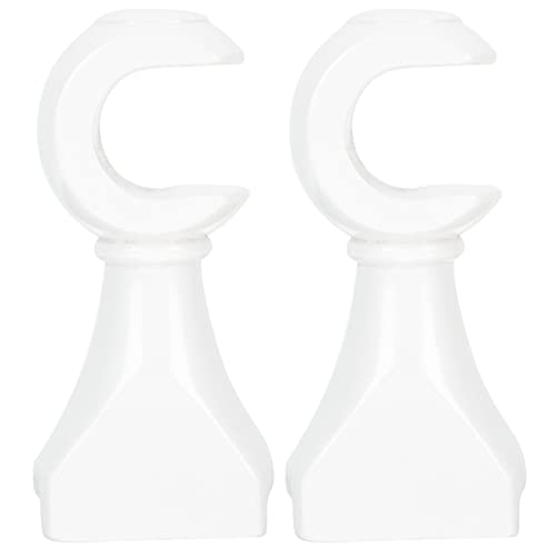 Operitacx Curtain Rod Bracket 2pcs Wood Curtain Rod Support Hanger Single Drapery Rod Hangers Window Hardware for Bathroom Kitchen White