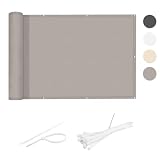 Cool Area Pantalla Privacidad Balcón 85x300 cm Impermeable Malla Ocultacion Protección Opaca para Jardín Exterior Terraza,Protección UV,Resistente al Viento,con Ataduras de Cables,Taupe
