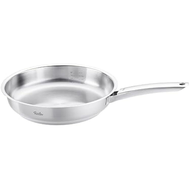 Fissler Pure Collection/Stainless Steel Frying Pan (Diameter 24 cm) Uncoated Saucepan Internal Scale Made in Germany - Induction