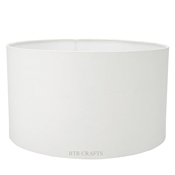 Image of LAMP SHADE STORE 12' shade Jute Burlap Lampshade, (12 inch x 12 inch x 8 inch) for Table and Floor Lamps (white)