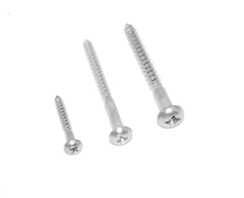 Holzschrauben 4X35 20 Stück Edelstahl A2 / V2A Halbrund-Holzschrauben mit Kreuzschlitz, Halbrundkopf - PZ Pozidrive - DIN 7996 - rostfrei