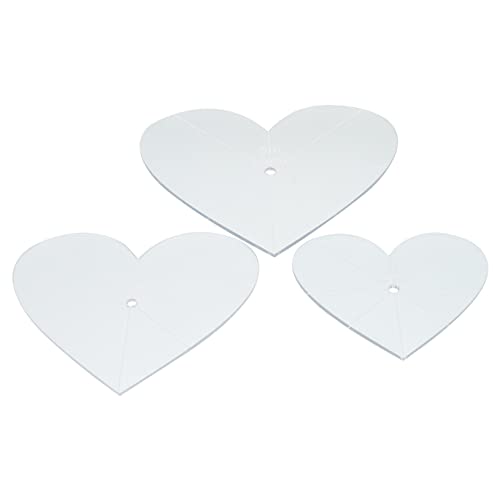 FONDOTIN 3Pcs Heart Shaped Quilting Rulers Versatile Acrylic Patchwork Tools for DIY Sewing Projects for Embroidery Painting Crafting Lightweight Portable Quilting