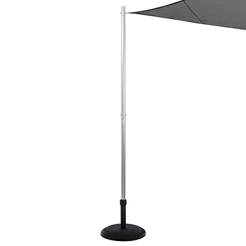 HESPERIDE Befestigungsset für Sonnensegel Sonnenschutz - SEHR ROBUST - Höhe 255 cm mit Durchmesser 50 mm, Grau