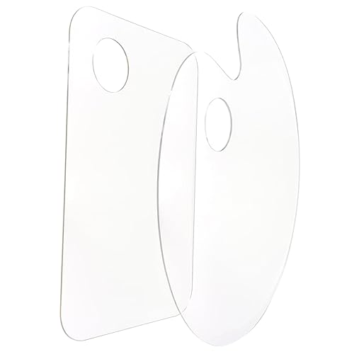 DOITOOL 2pcs Oil Painting Supplies Mixing Palette Acrylic Pigment Tray Paint Tray Lines for Artists