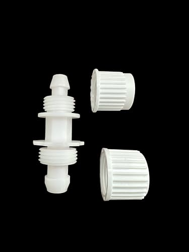 Plactic Hose Barb Reducer 1/2" to 3/8" ID Hose Barb Fitting with Support Collar Union Air Hose Pack of 2 Compatible with Sleep Number, Select Comfort and Other Brand Hoses.