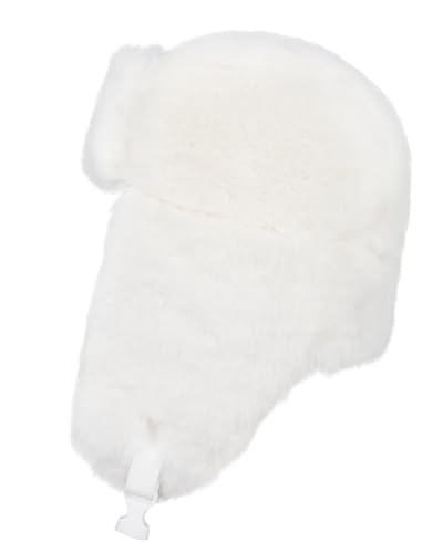 Image of Ushanka Hat for Men Women Winter Cozy Plush Fur Russian Hat with Ear Flaps, Fluffy Furry Fuzzy Windproof Warm Trapper Hat