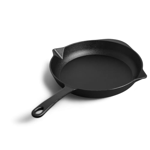 BURNHARD Gusseisen Pfanne Ø30 cm, Bratpfanne, Pre-Seasoned - Für Gasgrill, Backofen und alle Herdarten inkl. Induktion