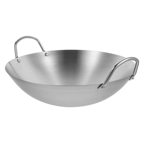 Wok de acero grueso con asas para estufa inducción y gas