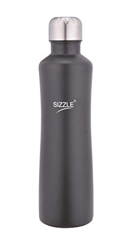 Image of Sizzle Lifestyle Stainless Steel Fridge Water Bottle (750 ml x 1pc, Matt Black)