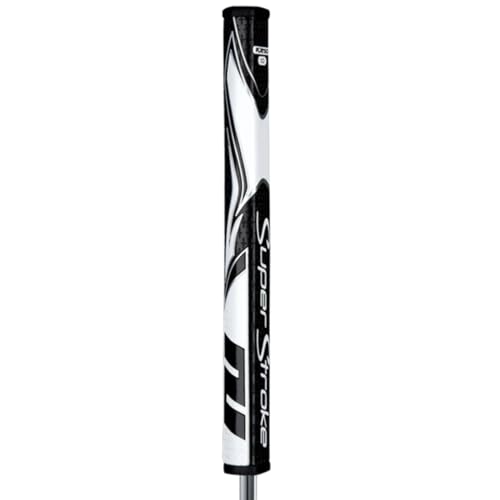 SuperStroke Zenergy Flatso 1.0 Golf Putter Grip with No Taper Enhanced SPYNE Technology New Multi-Zone Texturing and Tech-Port Black/white