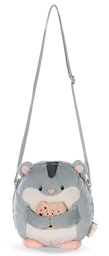 Bolso bandolera mymochi Hámster Shai de 16 x 17 cm, gris, moderno bolso kawaii cruzado con adorable diseño de peluche - 61819 | Ya disponible en tu tienda friki favorita! En mundofriki.es!