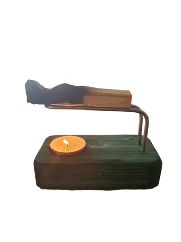 Quemador de Palo Santo de Madera Color Verde, Incluye Soporte,...