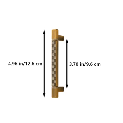Image of HAORUN 2PCS Zinc Alloy Modern Decorative Cabinet Pulls Checkered Pattern 96mm Drawer Handles (Brown)