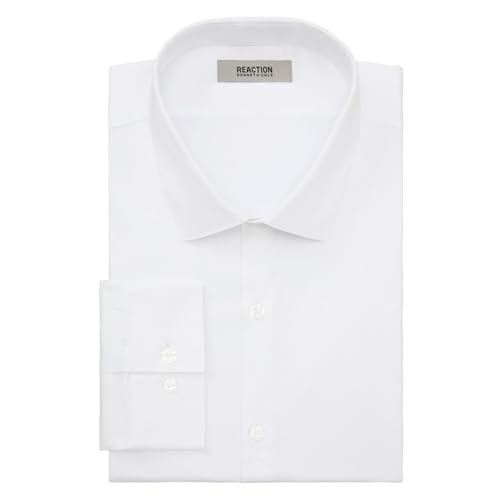Kenneth Cole Reaction Men's Dress Shirt Slim Fit Techni-Cole Stretch, White3