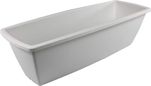 Iris Ohyama, Pot pour plantes Jardinière rectangulaire avec système de drainage/réservation de l'eau pour le jardinage - Rectangle Plant Pot 650, Blanc