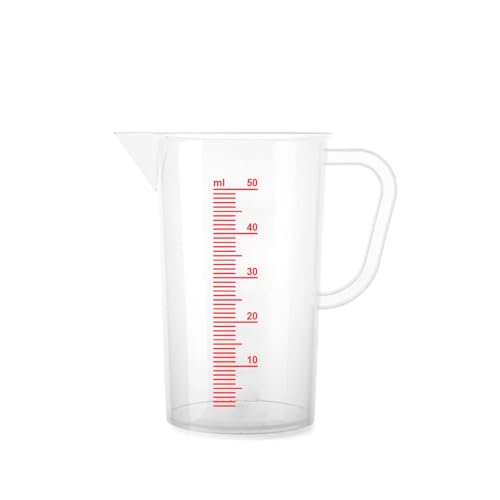 CABLEPELADO - Jarra Medidora 65 ML de Plástico Transparente con Asa y Pico Vertedor – Ideal para Líquidos y Sólidos, Libre de BPA, Fácil de Usar y Lavar – Cocina Precisa y Segura – Varios Tamaños