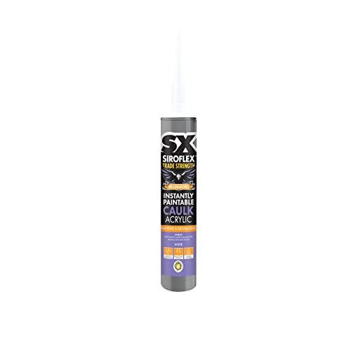 SX Siroflex Instantly Paintable Decorators Caulk White, Immediately Overpaintable Acrylic Sealant, Reduces Craze Cracking