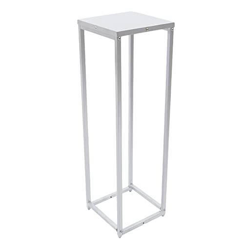Bathrena Blumenständer Metall, Blumen-Bodenvase, Metallsäule, Blumenhocker, Blumensäule Modern Pflanzenständer Pflanzenhocker für Hochzeit, Party, Abendessen, Tafelaufsatz-Silber (24 * 24 * 80cm) Cover